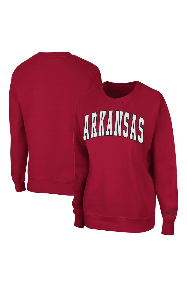 COLOSSEUM Women's Colosseum Cardinal Arkansas Razorbacks Campanile Pullover Sweatshirt, Main, color, Cardinal