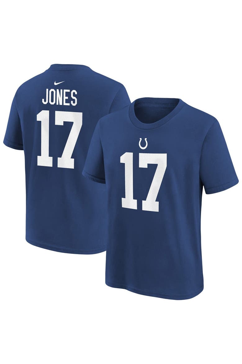 Youth Nike Daniel Jones Royal Indianapolis Colts Player Name & Number T-Shirt, Main, color, Royal