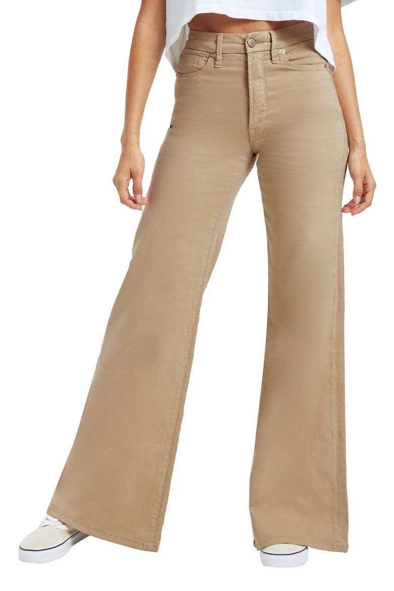 Good Waist Palazzo Jeans, Main, color, POSTALKHAKI003