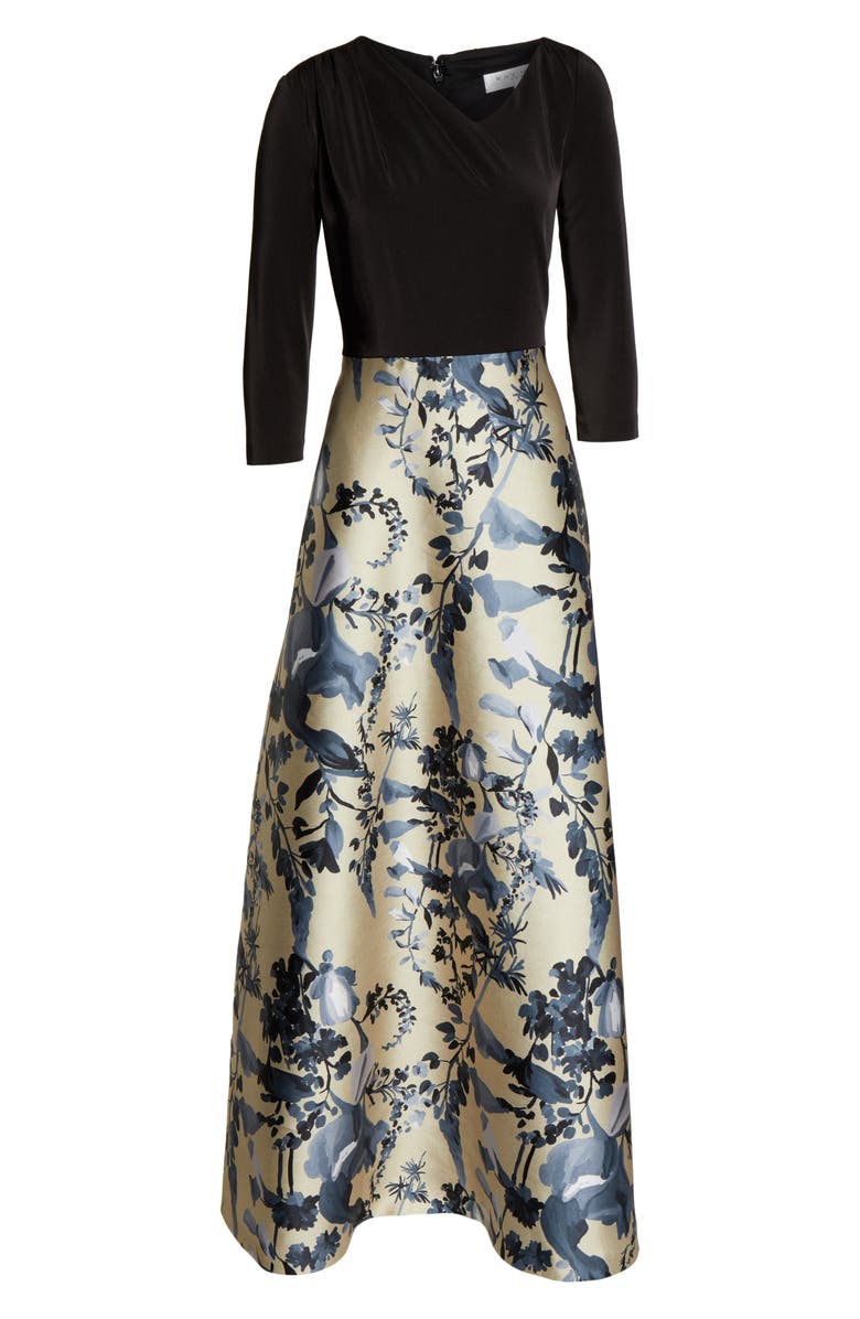 Kay Unger Drape Neck Evening Dress, Alternate, color, 