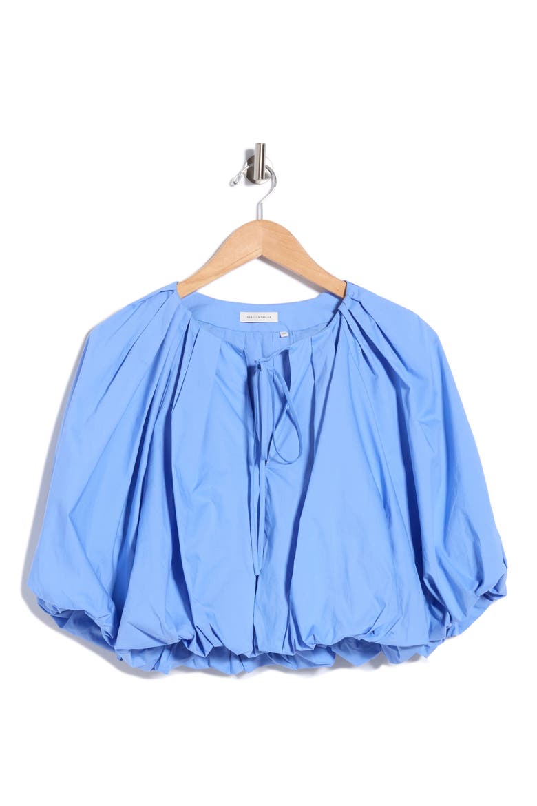 Yara Cotton Poplin Bubble Top, Main, color, BLUEBELL
