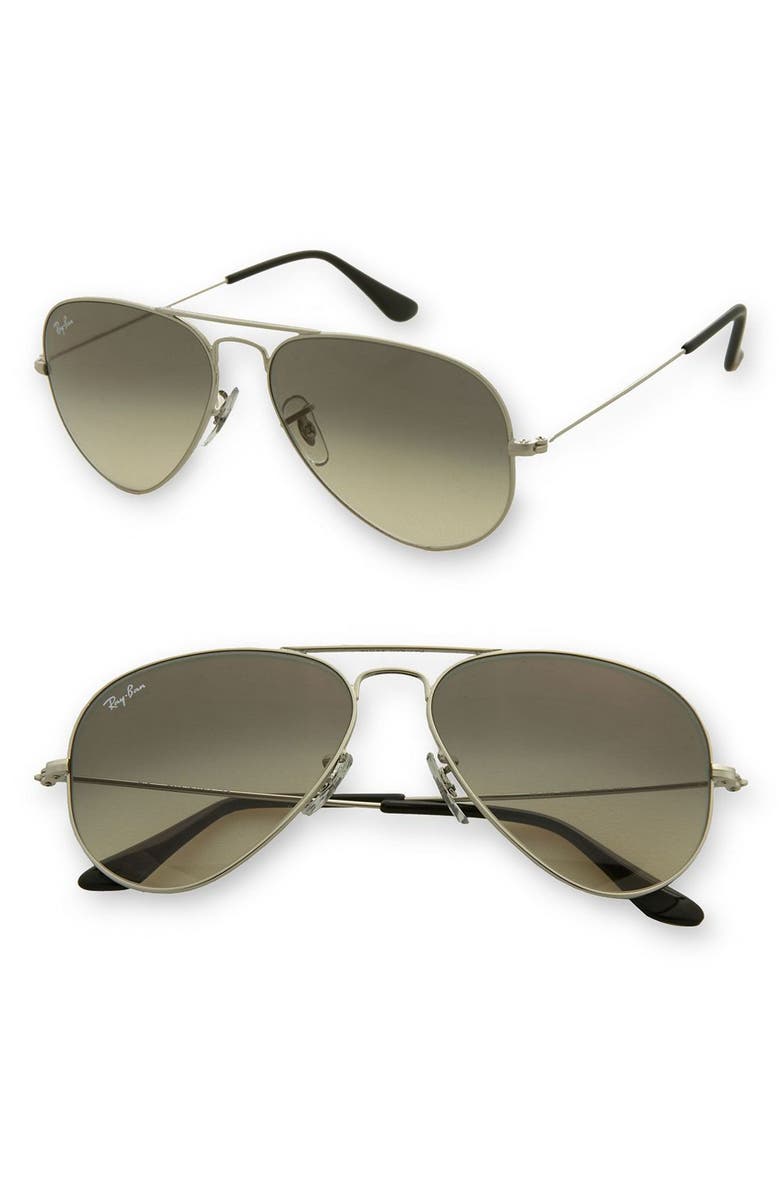 Ray-Ban 'Original Aviator' 58mm Sunglasses, Main, color, Silver