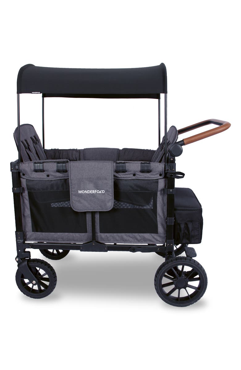 WonderFold W4 Luxe 4-Passenger Multifunctional Stroller Wagon with Snack Tray, Alternate, color,