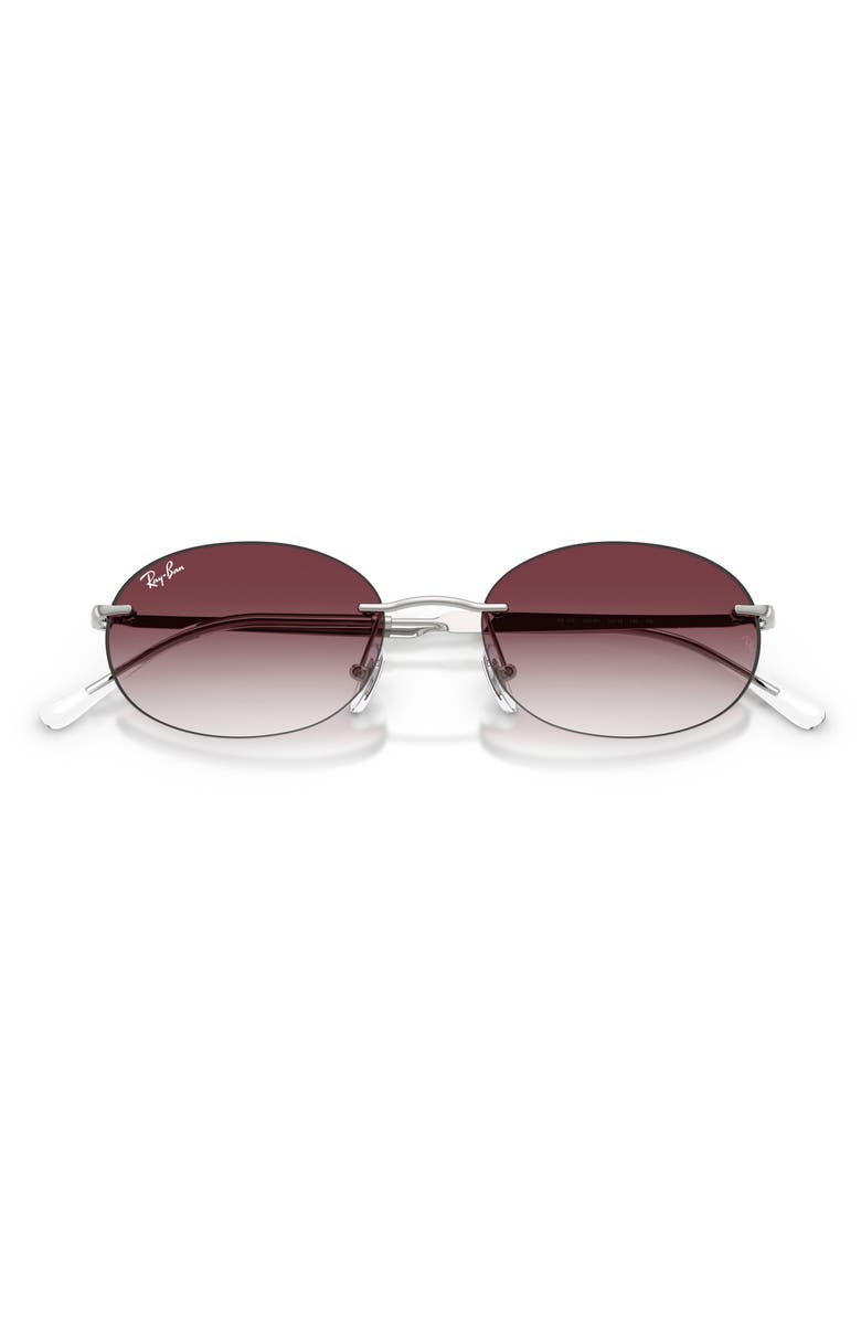 Ray-Ban 54mm Gradient Oval Sunglasses, Alternate, color, Silver / Clear Dark Violet