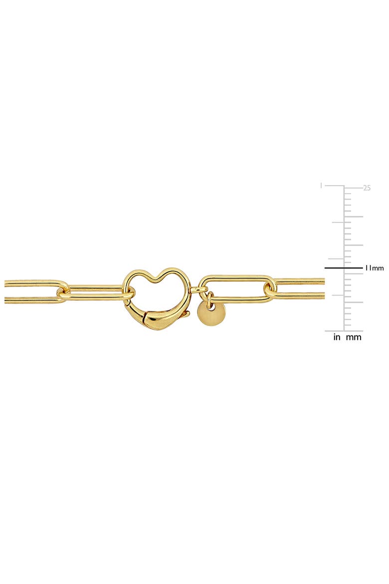 Heart Paperclip Link Bracelet, Alternate, color, GOLD