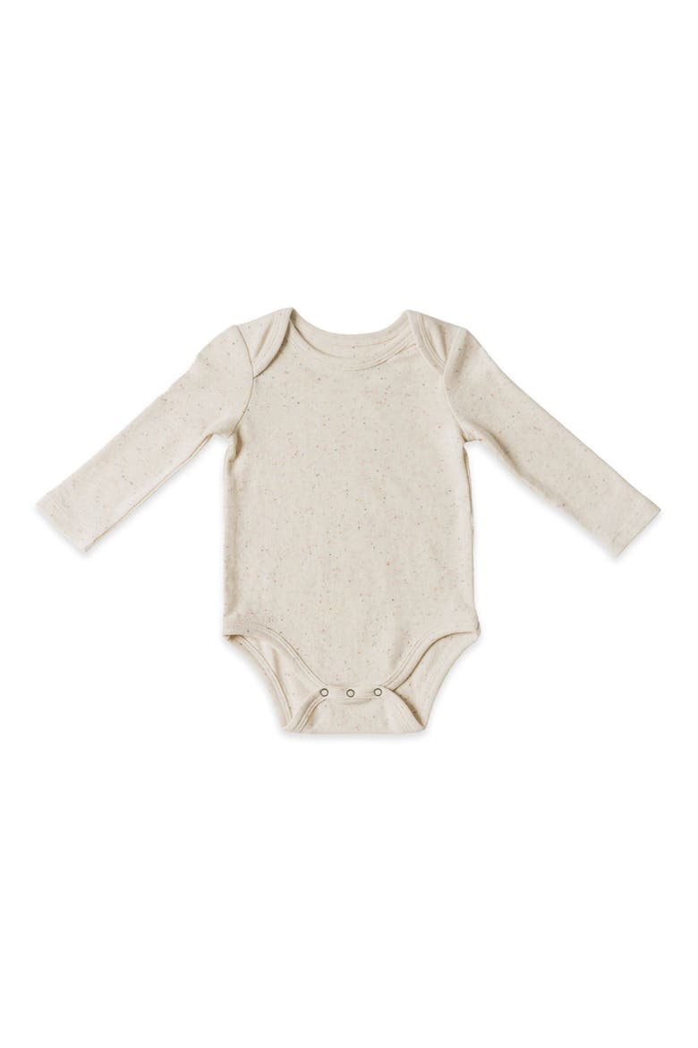 Confetti Long Sleeve Organic Cotton Bodysuit, Main, color, IVORY