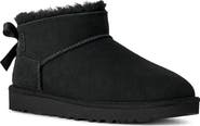 UGG® Ultra Mini Bailey Bow Genuine Shearling Boot