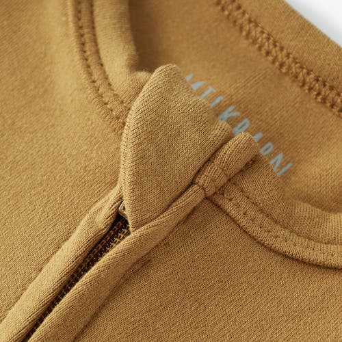 Milkbarn Brushed Zipper Pajama In Brown