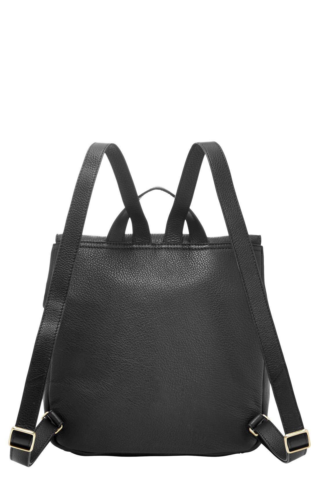 'Preston' Leather Backpack, Alternate, color, BLACK