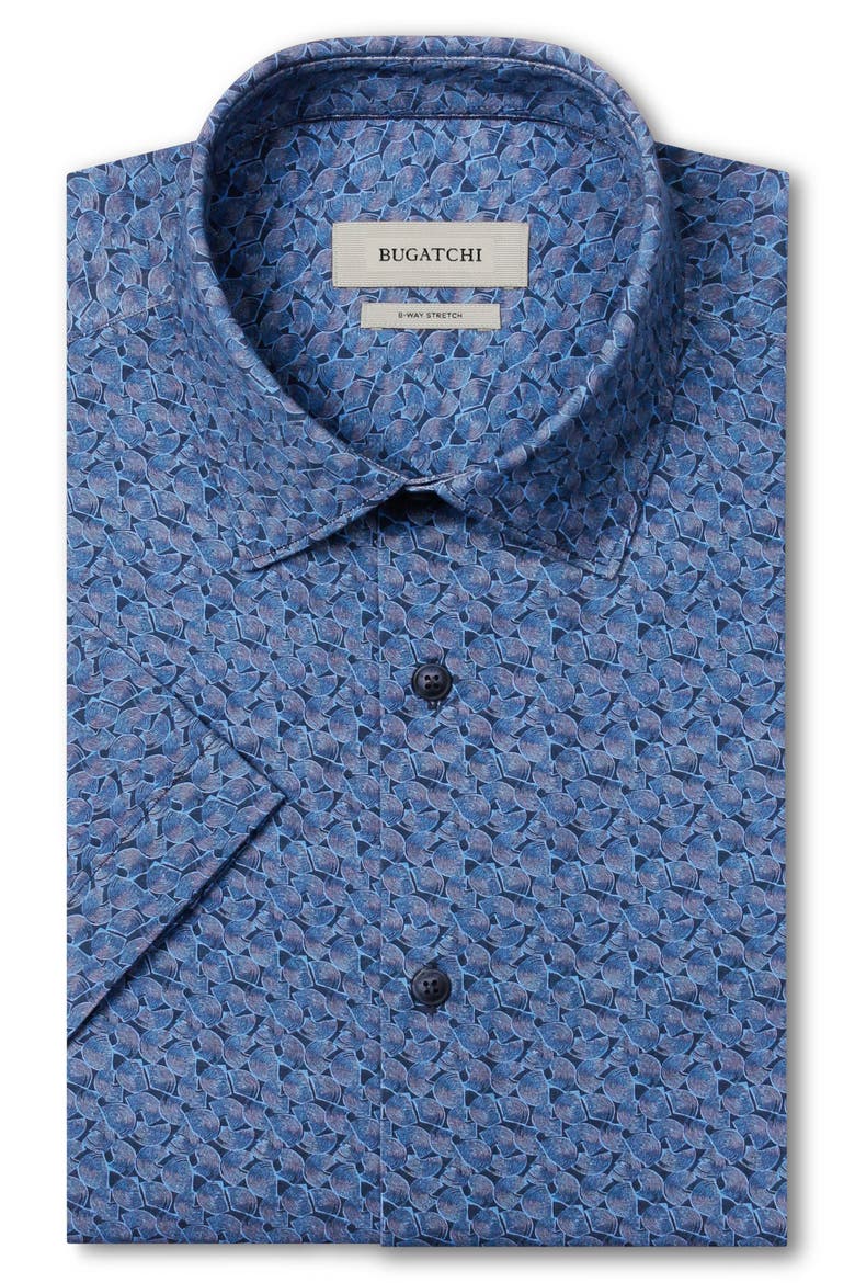 Miles OoohCotton® Tech Print Button-Up Shirt, Alternate, color, NAVY