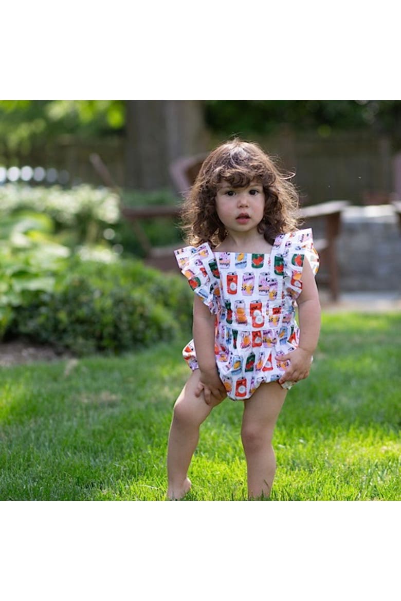 Ruffle Sleeve Bubble Romper, Alternate, color, Soda Pop