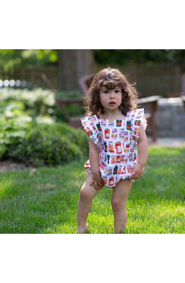 WORTHY THREADS Ruffle Sleeve Bubble Romper, Alternate, color, Soda Pop