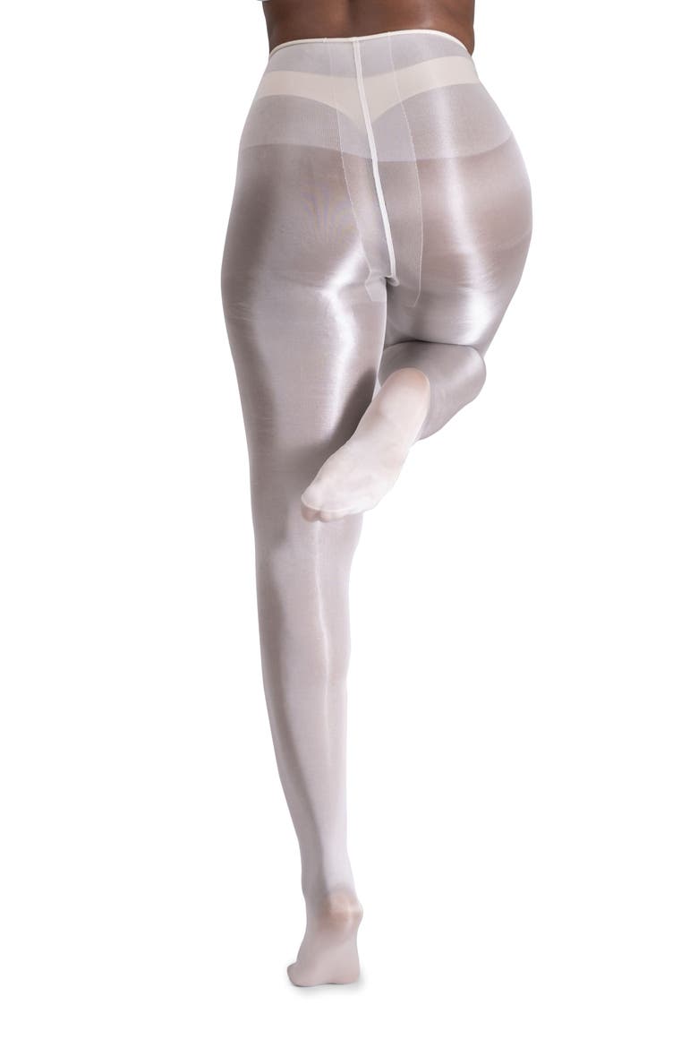 Lustrous Silky Shiny 40-Denier Semi-Opaque Tights, Alternate, color, WHITE