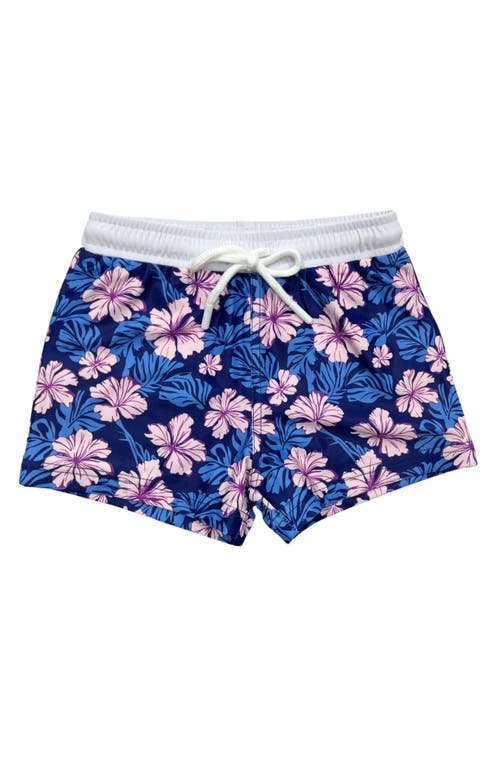 Charlie Lou Baby ® Twilight Blossoms Swim Shorts In Blue And Pink