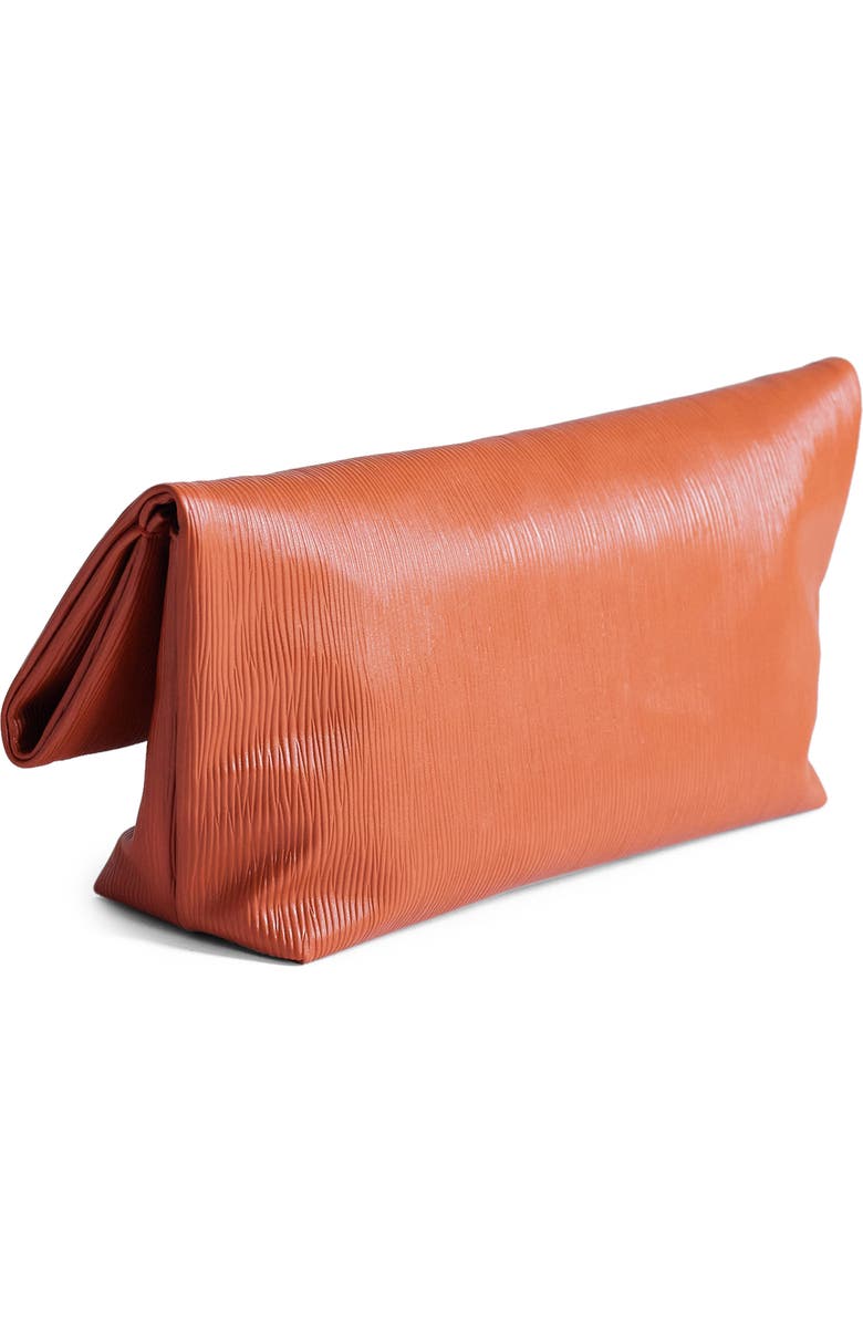 Topshop George Faux Leather Clutch, Alternate, color,