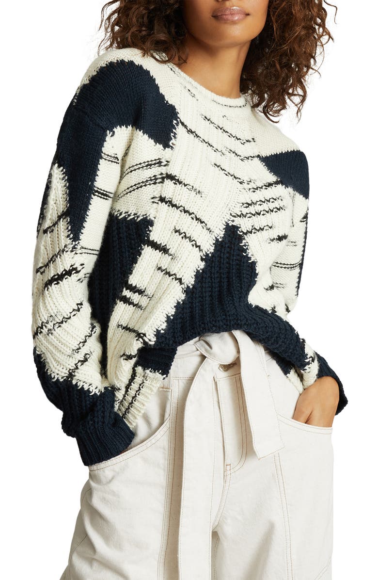 Reiss Tiffany Animal Pattern Sweater, Main, color,