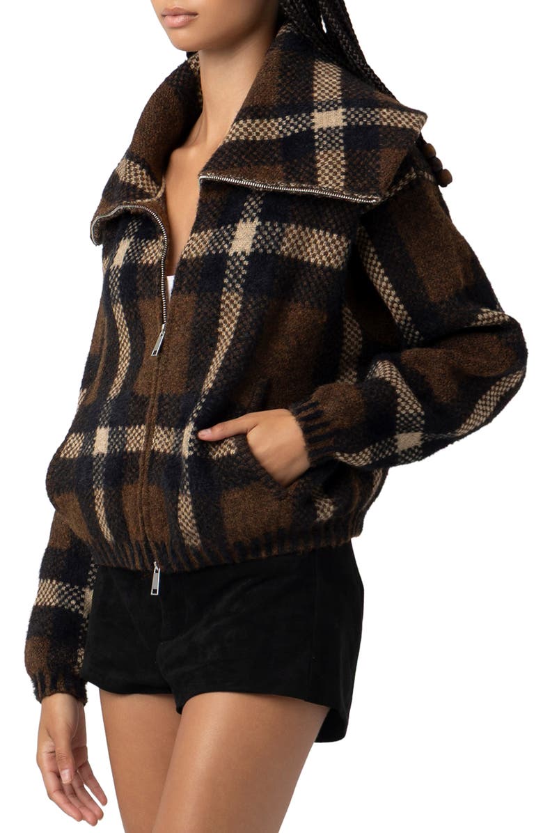 BLANKNYC Plaid Crop Sweater Jacket, Alternate, color, Prep-Academy
