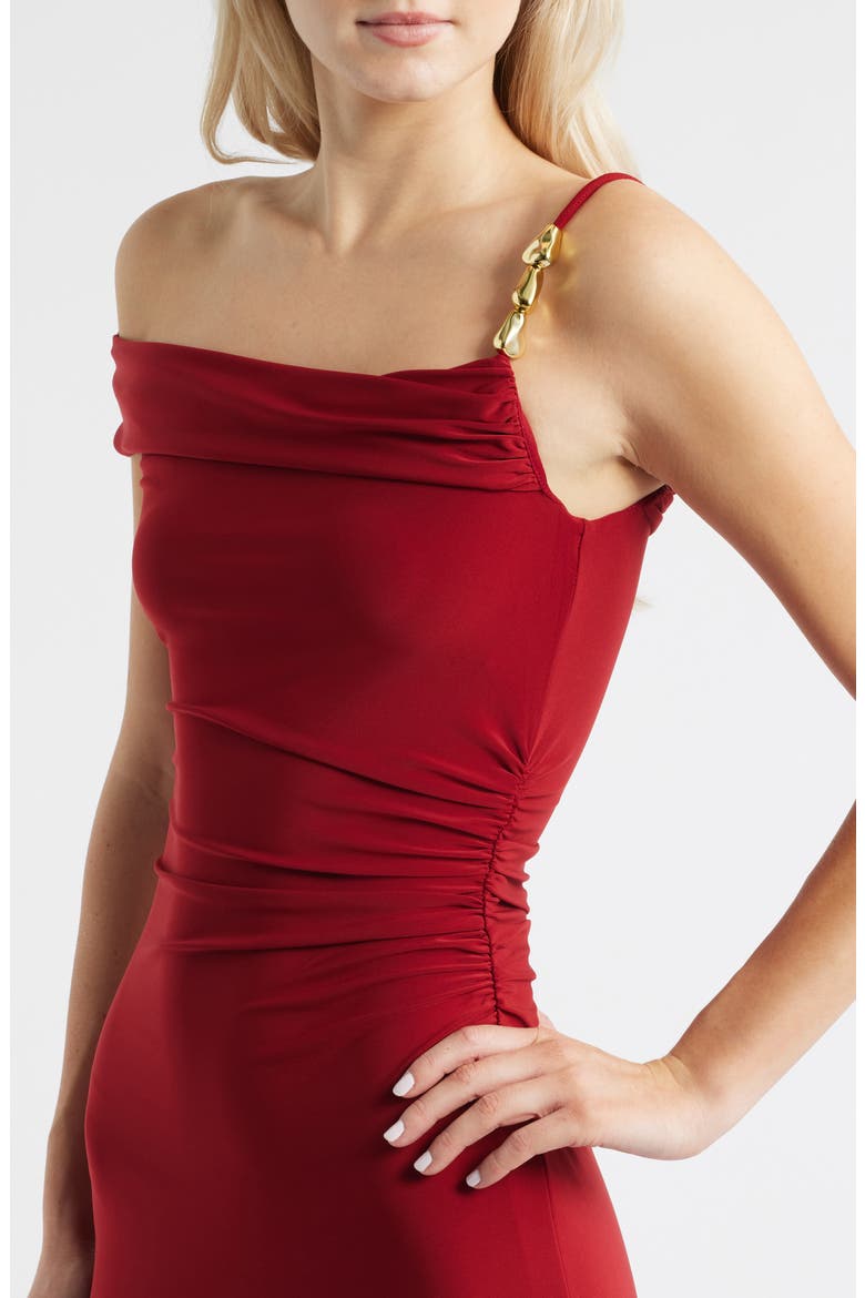 Lilibet Off the Shoulder Maxi Dress, Alternate, color, WINERY
