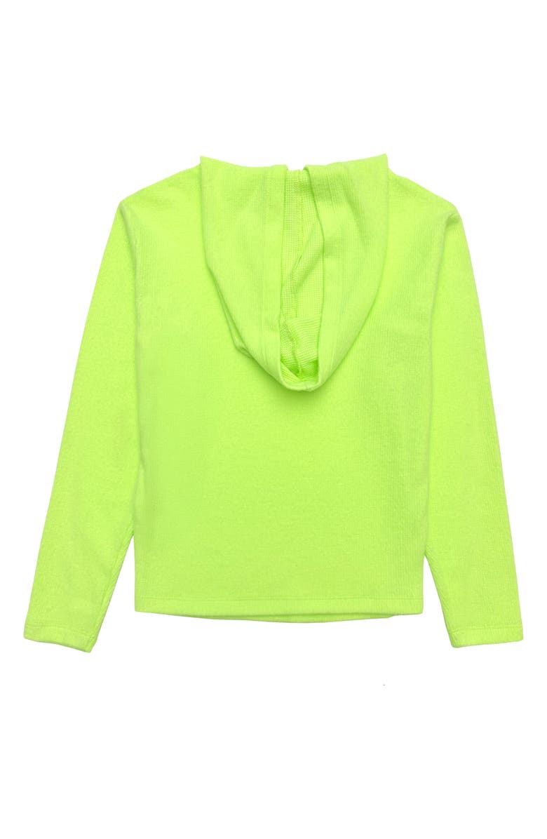 Suzette Collection Kids' Supersoft Waffle Hoodie, Alternate, color, Lime Green