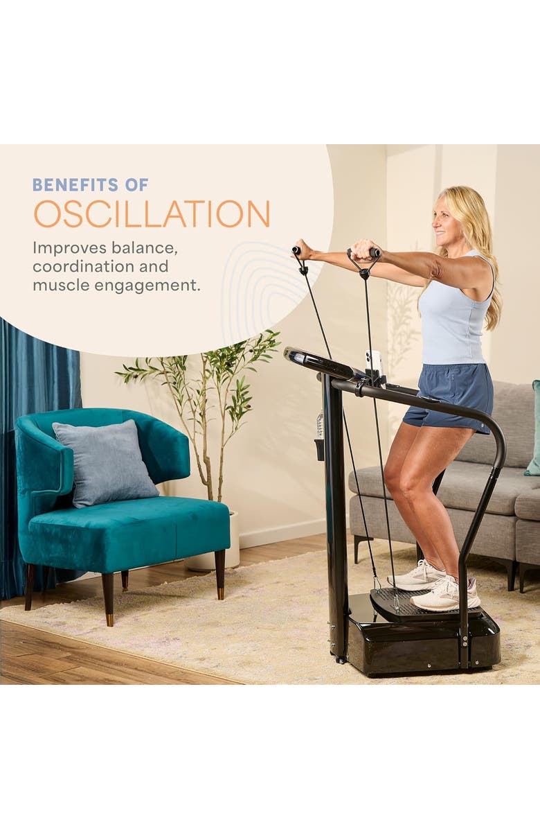 Lifepro Rhythm Vibration Plate Exercise Machine with Handles Heart Sensors, Alternate, color, Black