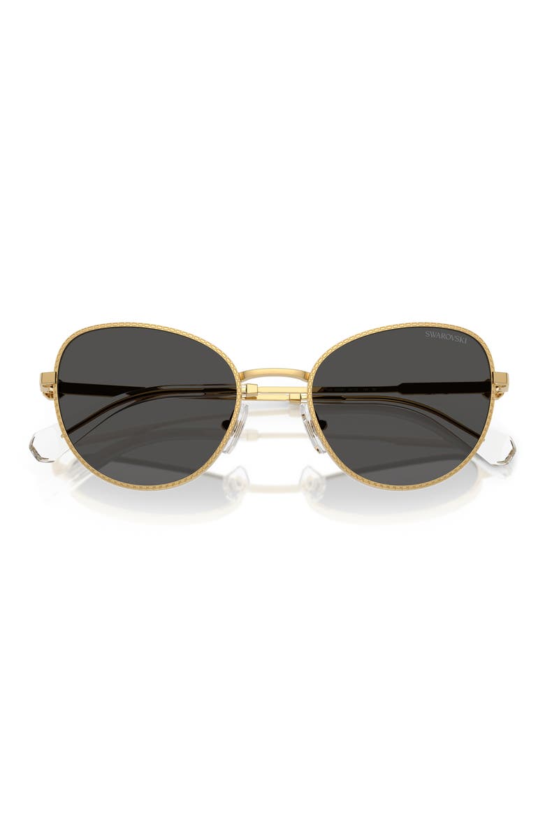 54mm Round Sunglasses, Alternate, color, GOLD / DARK GREY