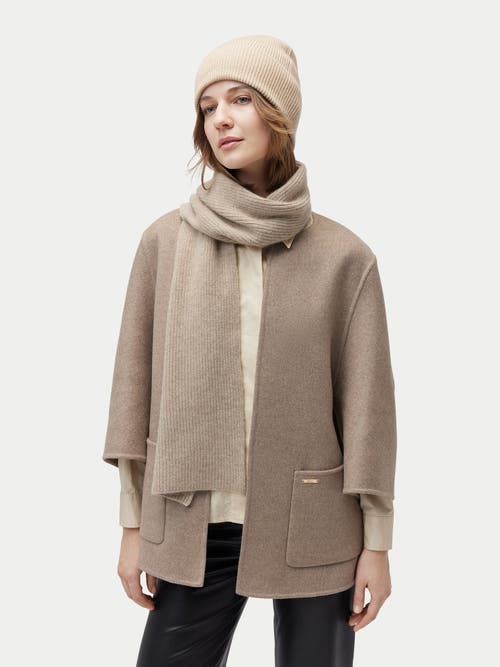 Gobi Cashmere Cashmere Rib Knit Beanie In Sand