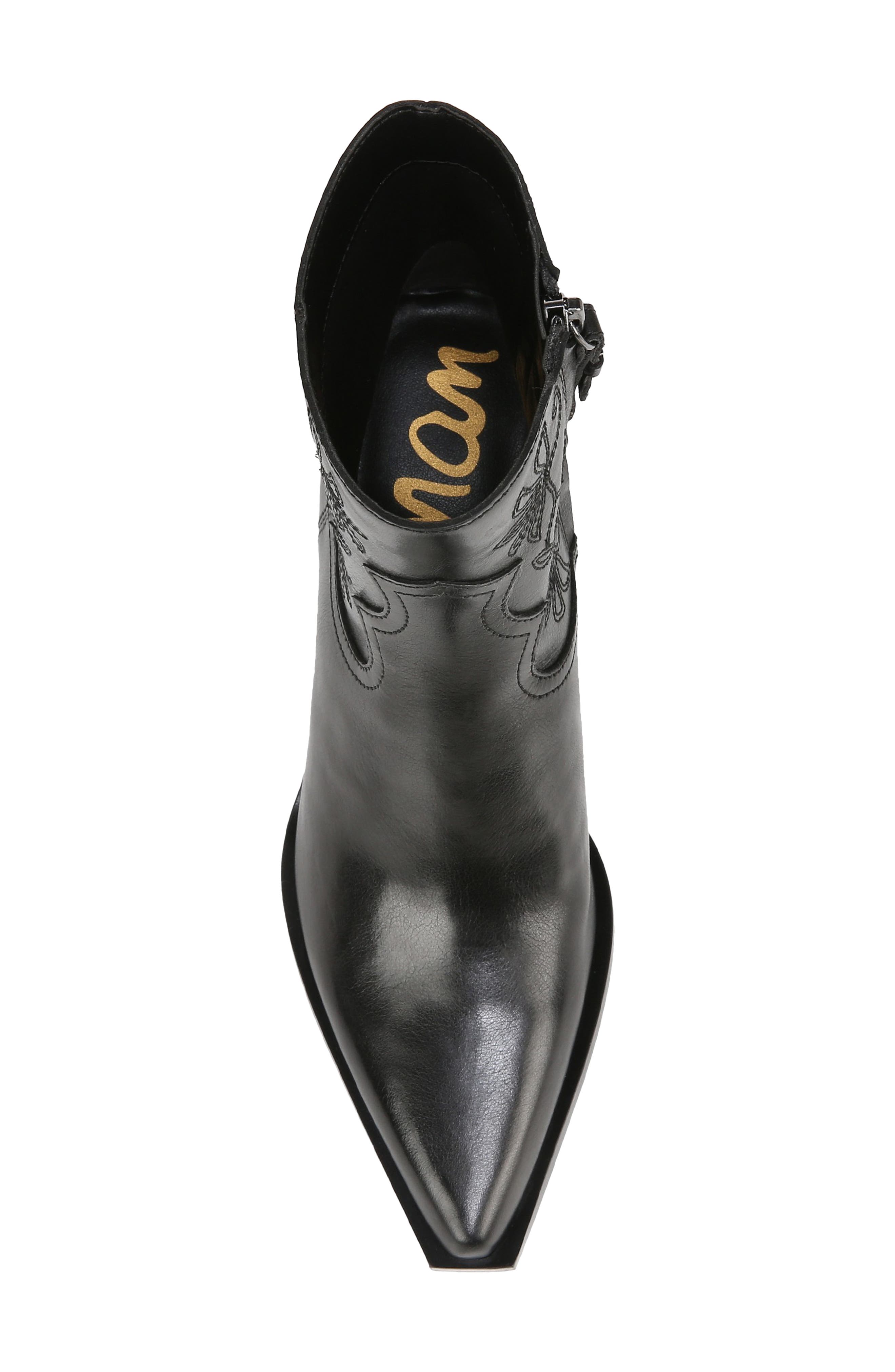 Wilda Pointed Toe Western Boot, Alternate, color, BLACK