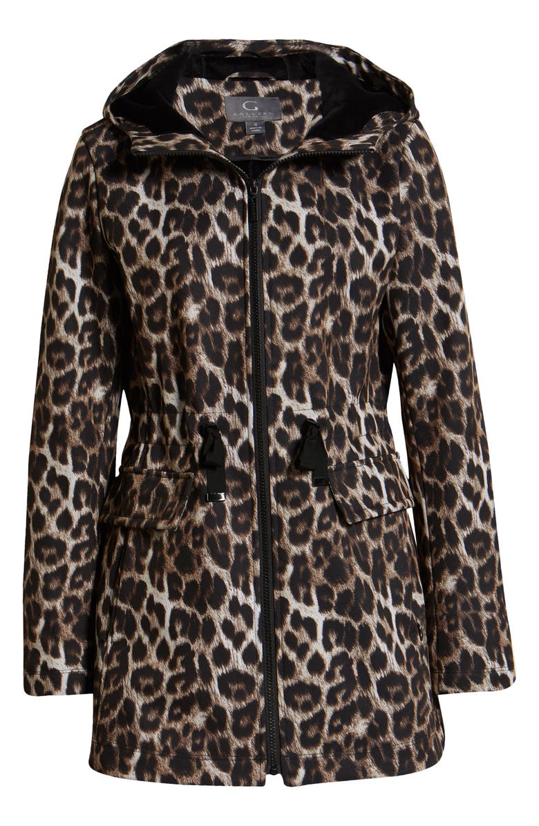 Gallery Leopard Print Hooded Soft Shell Jacket, Alternate, color, 