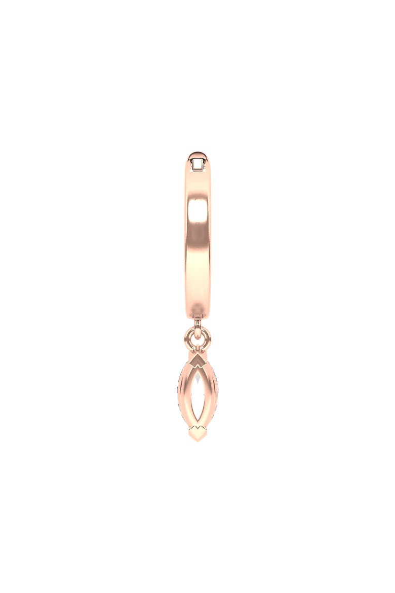 Lab Created Diamond Drop Huggie Hoop Earrings, Alternate, color, 18K ROSE GOLD