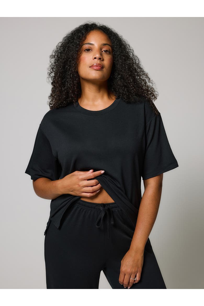 Soft Touch Wide Leg Lounge Set, Alternate, color, Black