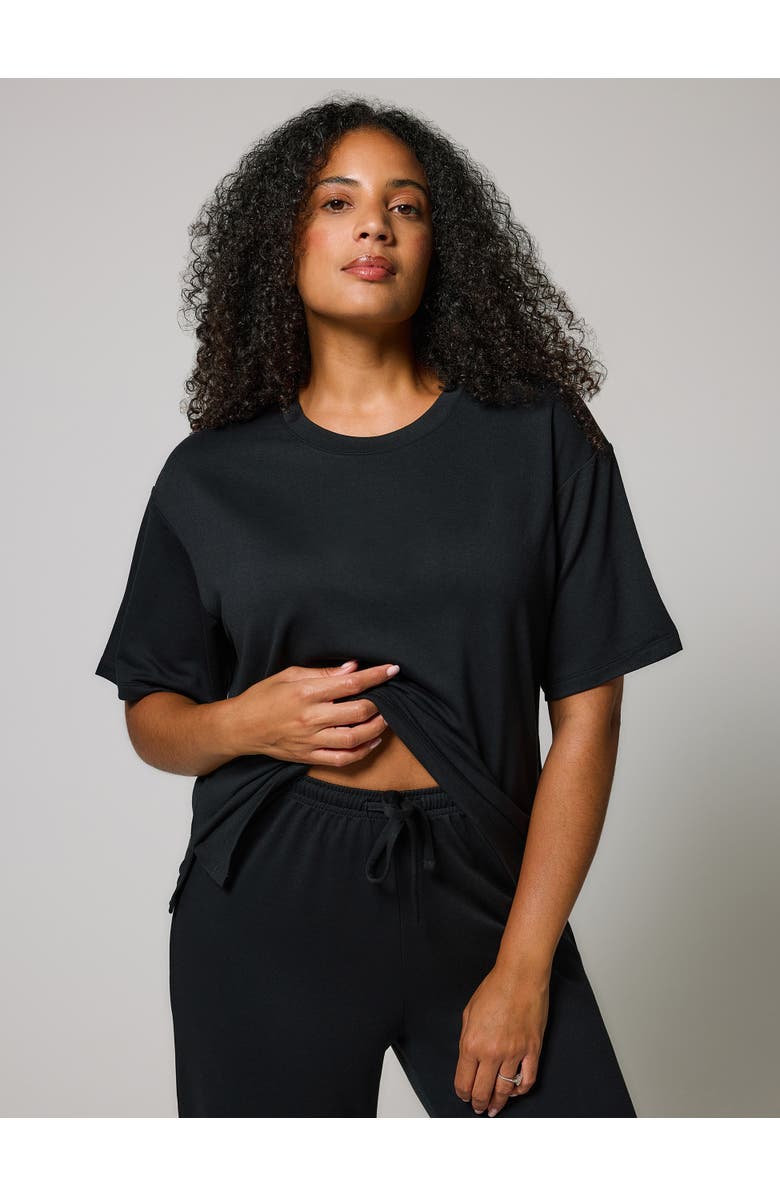 LOVALL Soft Touch Wide Leg Lounge Set, Alternate, color, Black