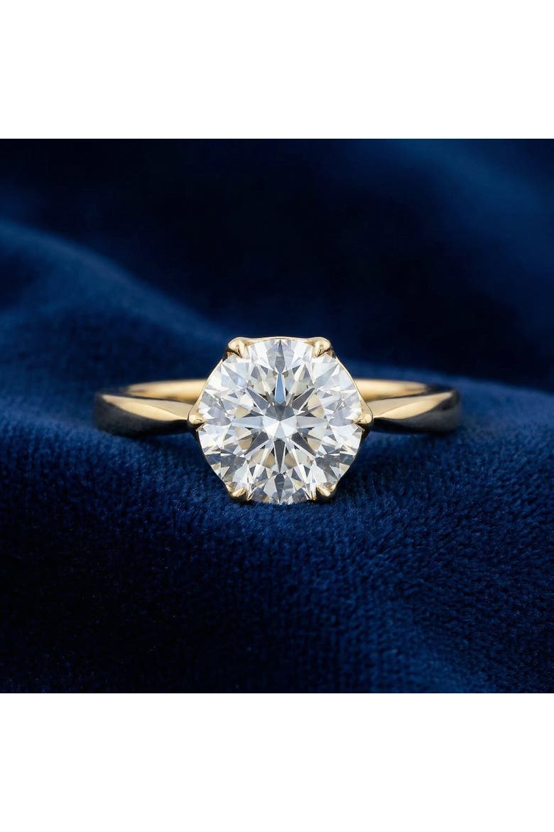 2 Ct Diamond Solitaire Engagement Ring 14k Gold Lab Grown, Alternate, color, 14k Yellow Gold