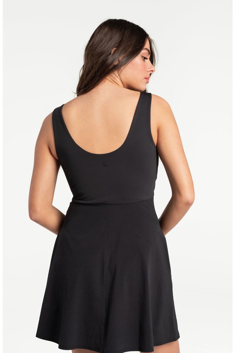 Momentum Sculpt Scoop Neck Dress, Alternate, color, BLACK BEAUTY