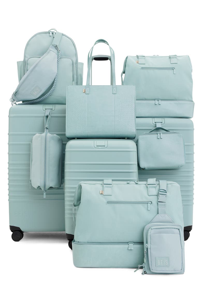 The Large Check-In Roller Suitcase, Alternate, color, TEAL