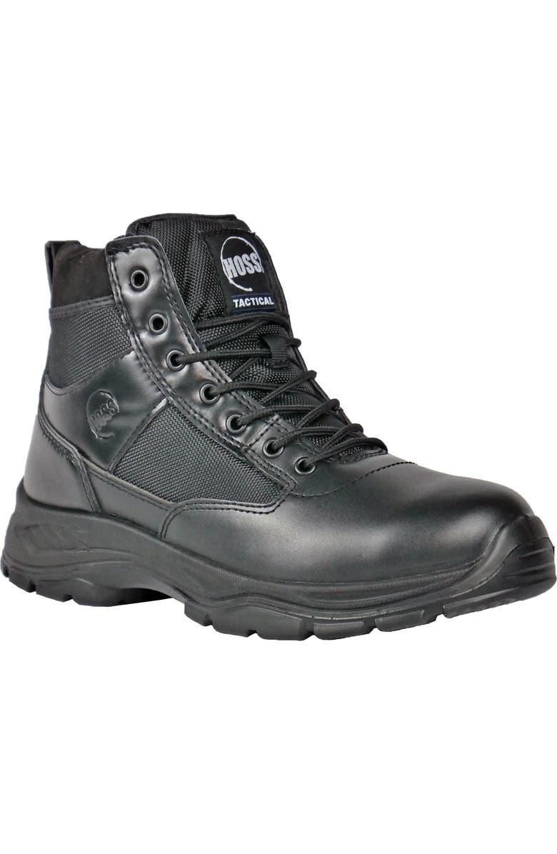 Hoss Boot Company HOSS Watchman 6 Inch Soft Toe Side Zip Work Boot, Main, color, Black