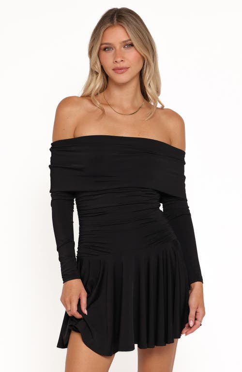 Petal And Pup Petal & Pup Messina Off The Shoulder Long Sleeve Minidress In Blue