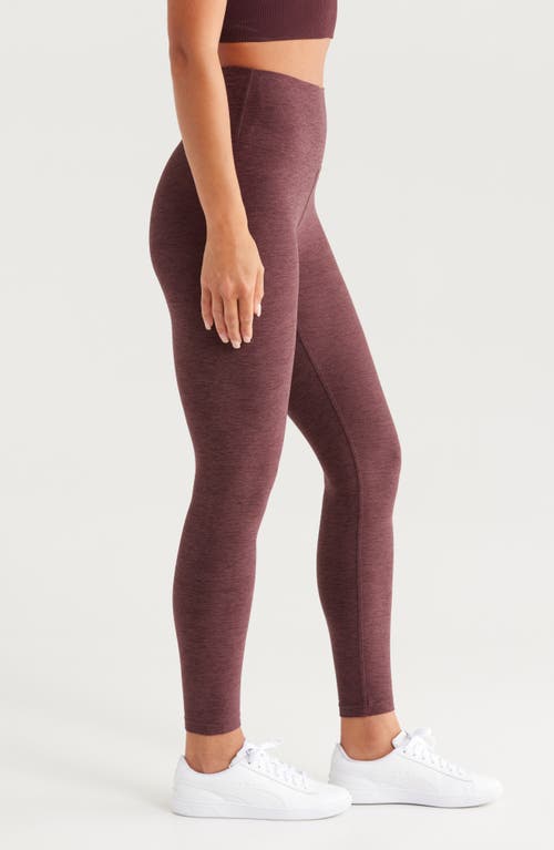 Zella Live In High Waist Leggings In Burgundy Fudge Melange