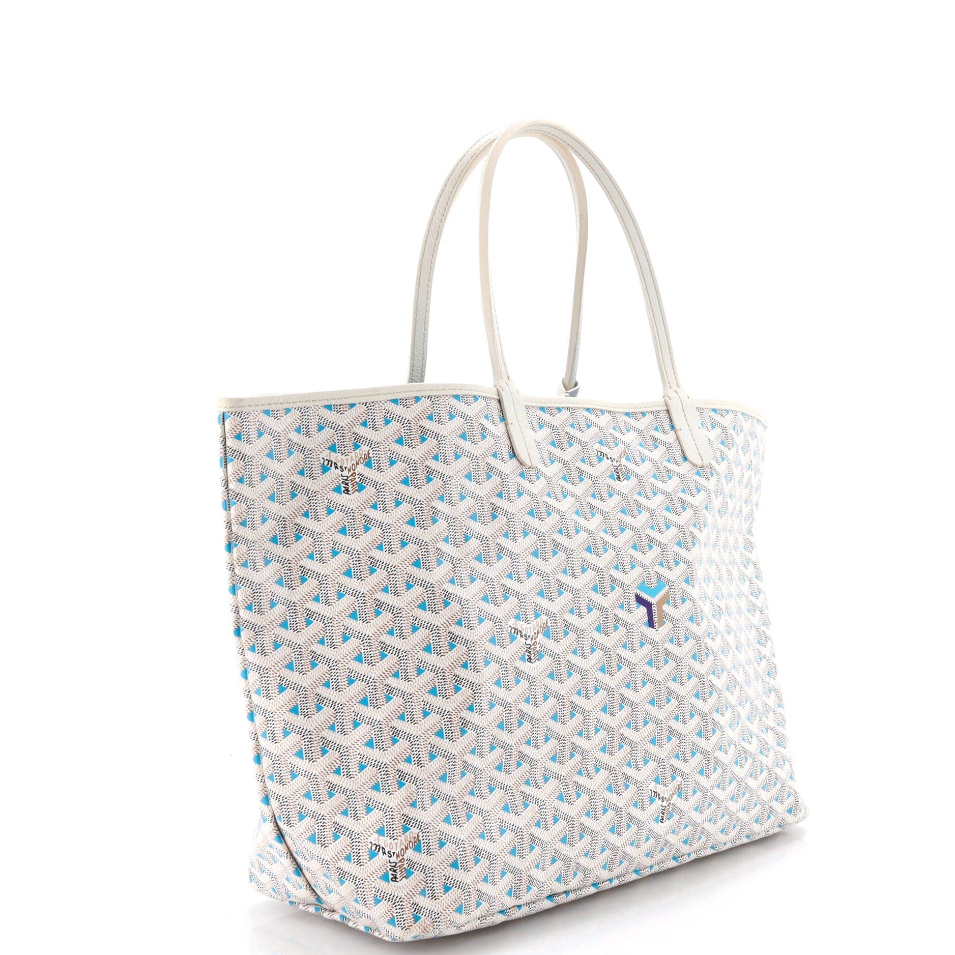 Pre-Owned Goyard Saint Louis Tote Claire Voie Coated Canvas PM, Alternate, color, Blue