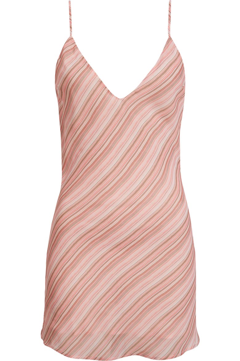 h&m pink striped dress H&M Pink Stripes Flutter Sleeve dress 100%