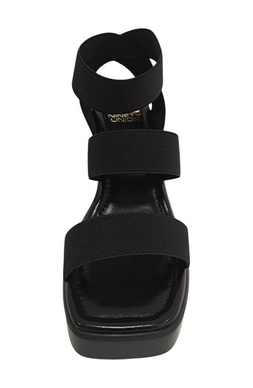 Ninety Union Paige Elastic Strap Wedge Sandal In Black