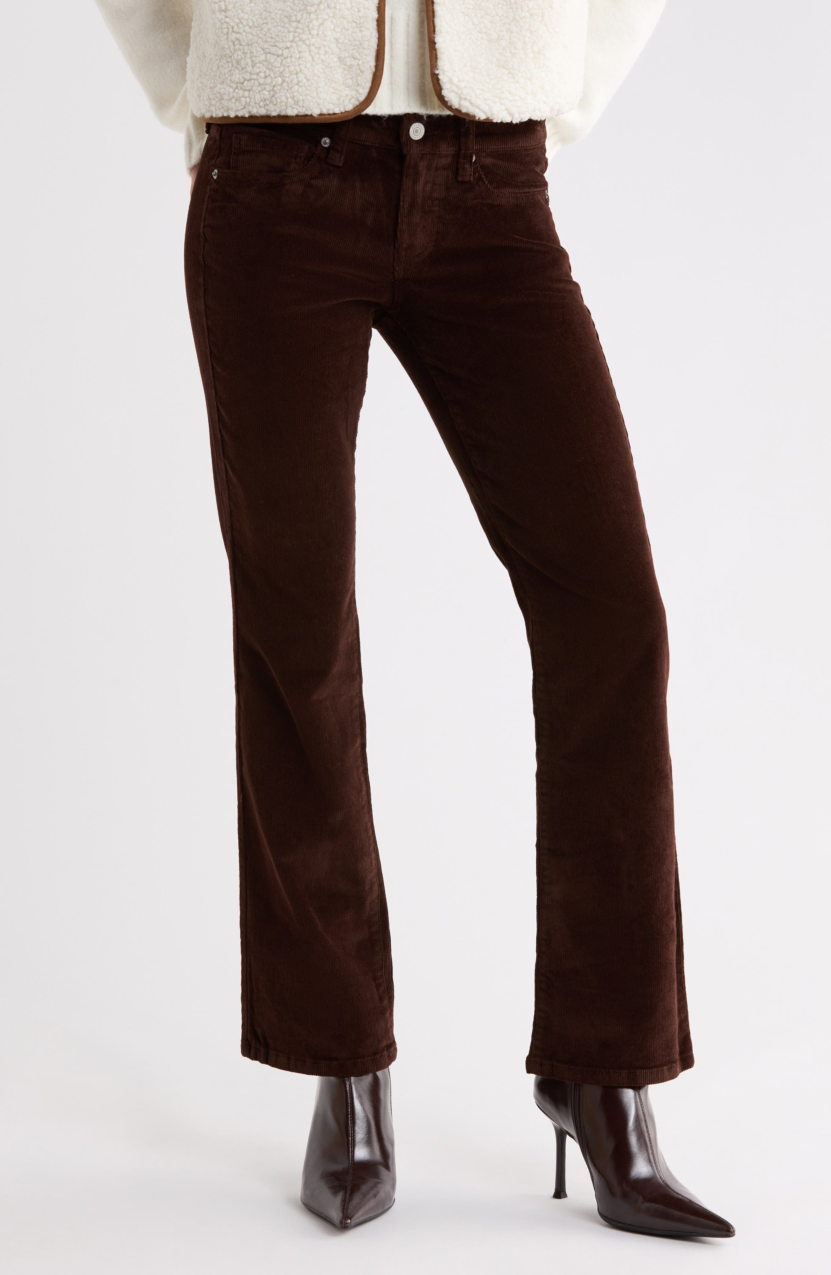 Mid Rise Corduroy Bootcut Jeans