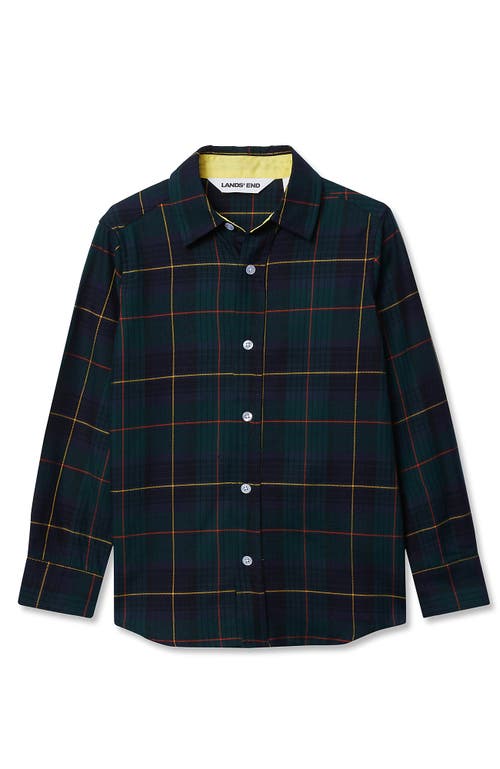 Lands' End Boys Button Down Poplin Shirt In Blue