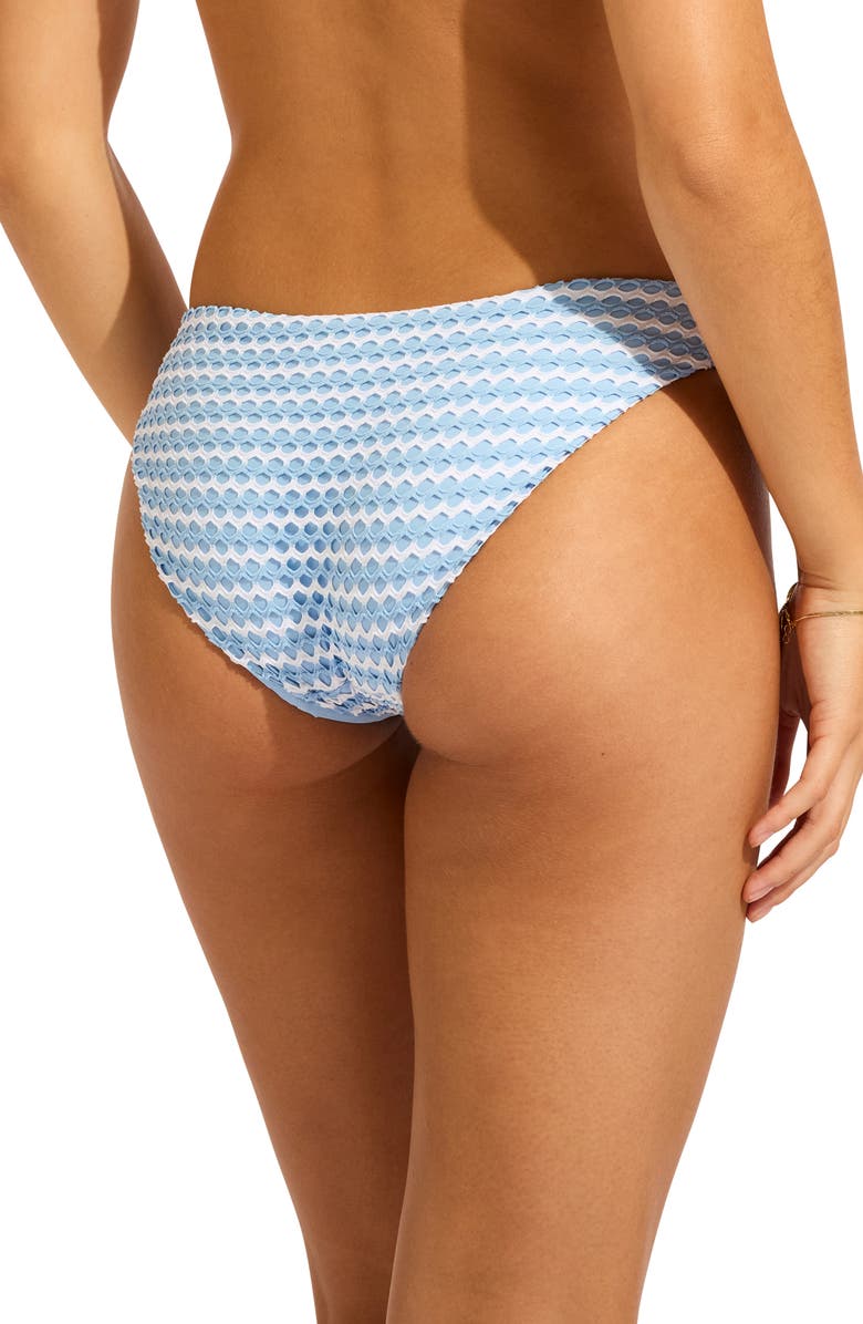 Seafolly Stripe Bikini Bottoms, Alternate, color, Powder Blue/ White