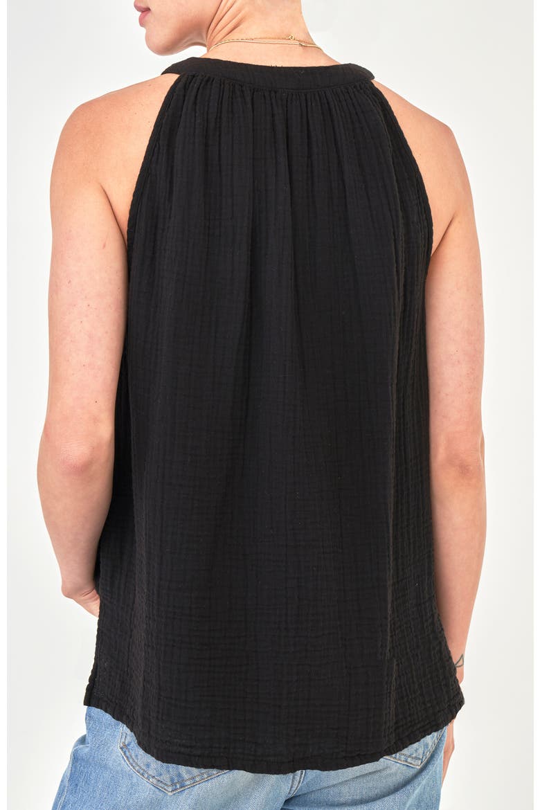 Sleeveless Gauze Top, Alternate, color, Black
