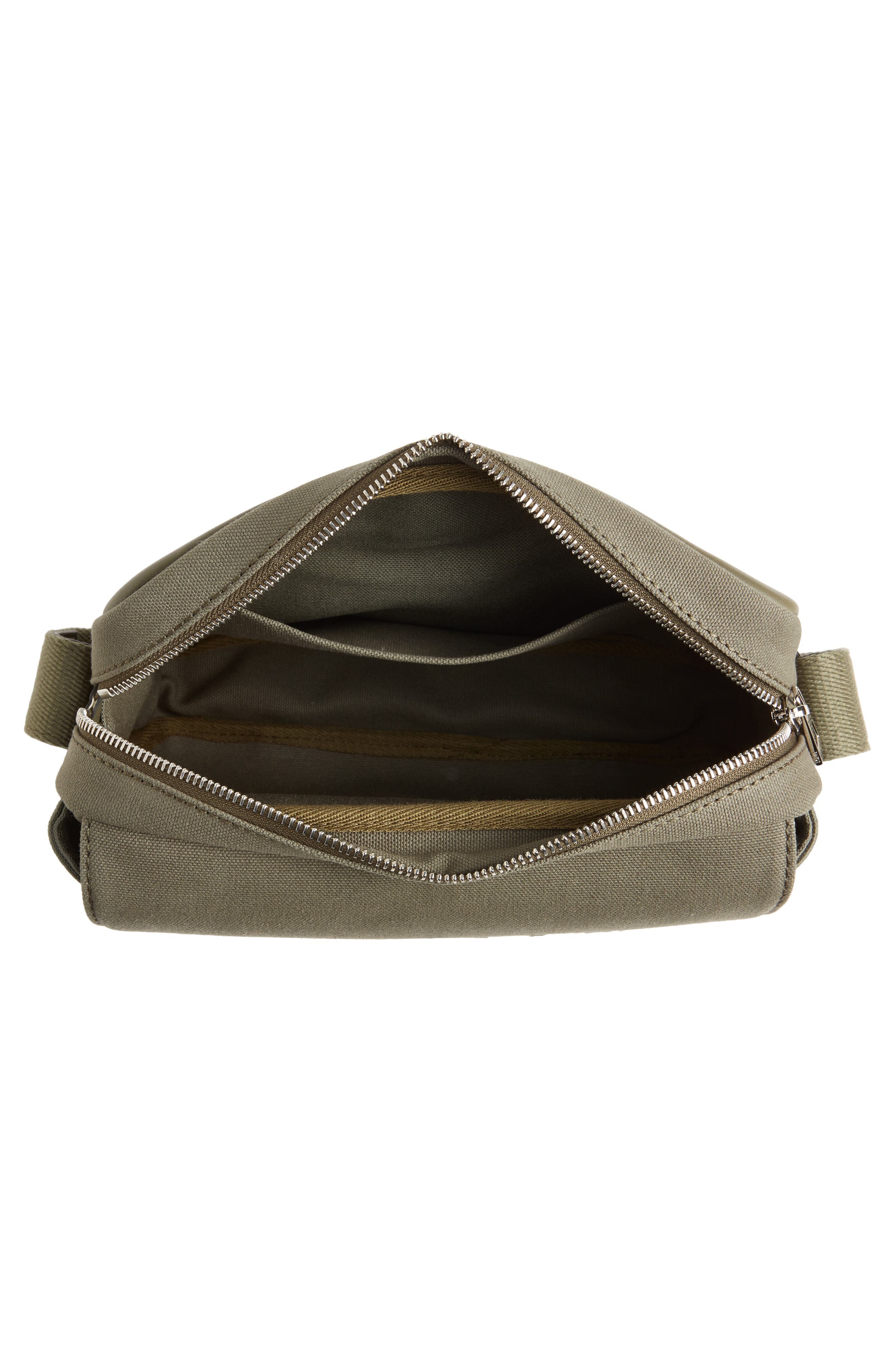 Loewe Extra Small Military Logo Leather & Canvas Messenger Bag, Alternate, color, 