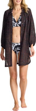 Tommy Bahama Sunset Blooms Long Sleeve Cover-Up Dress