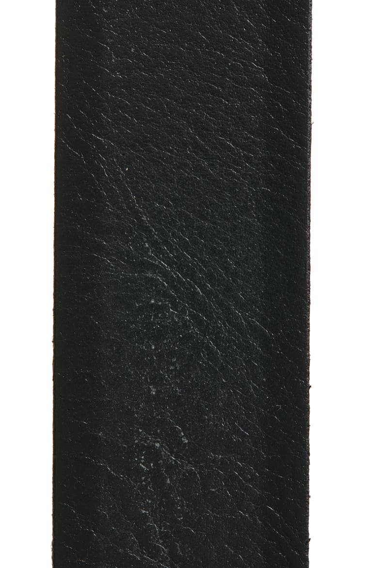 Marlin Logo Loop Leather Belt, Alternate, color, BLACK