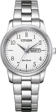 Citizen Eco Drive Three-Hand Quartz Stainless Steel Bracelet Watch, 30mm