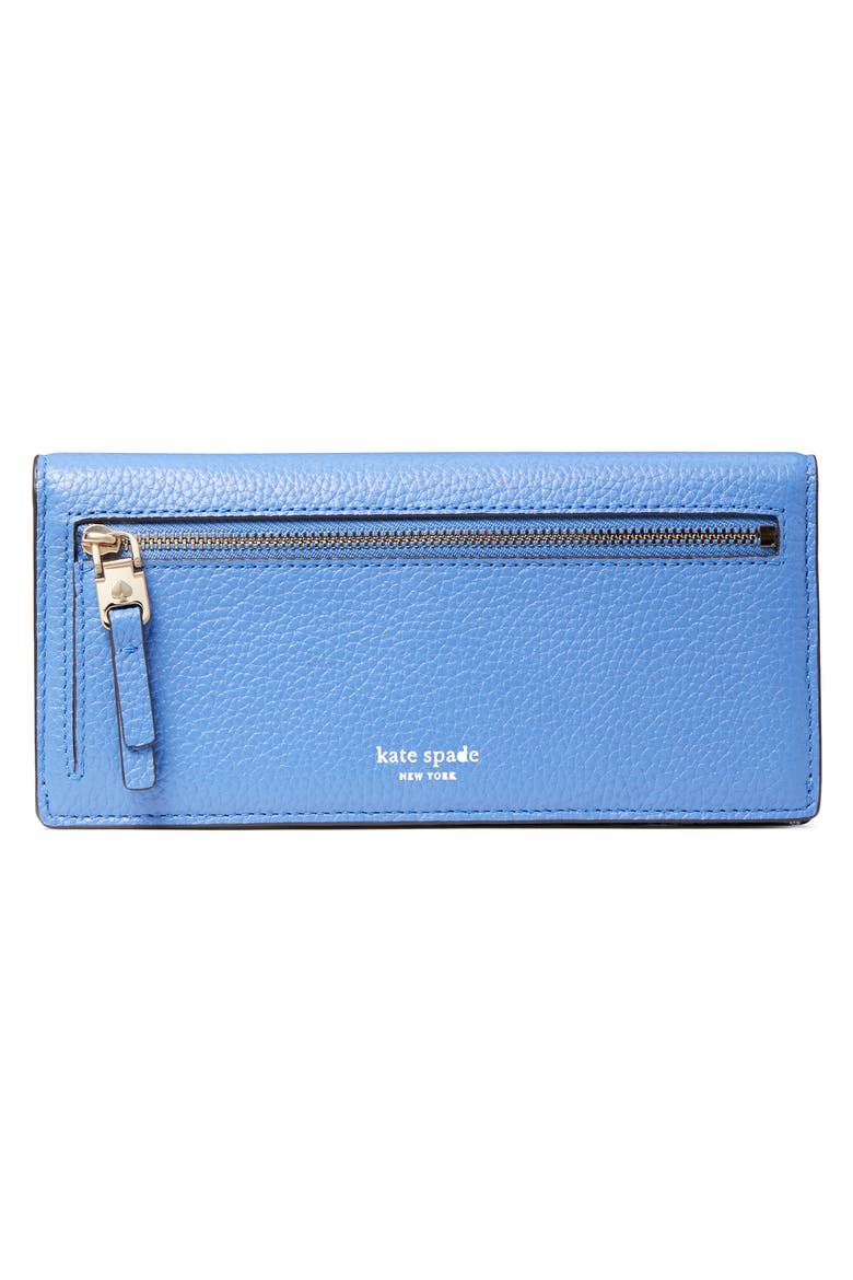 polly leather bifold wallet, Alternate, color, DEEP CORNFLOWER