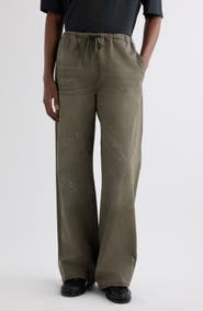 Acne Studios Plott Peached Washed Twill Wide Leg Pants